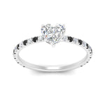 Load image into Gallery viewer, three-fourth-under-halo-heart-shaped-engagement-ring-with-black-diamond-in-FD9168HTRGBLACKANGLE3-NL-WG
