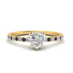 Load image into Gallery viewer, three-fourth-under-halo-heart-shaped-engagement-ring-with-black-diamond-in-FD9168HTRGBLACKANGLE3-NL-YG
