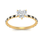 Load image into Gallery viewer, three-fourth-under-halo-heart-shaped-engagement-ring-with-black-diamond-in-FD9168HTRGBLACKANGLE3-NL-YG
