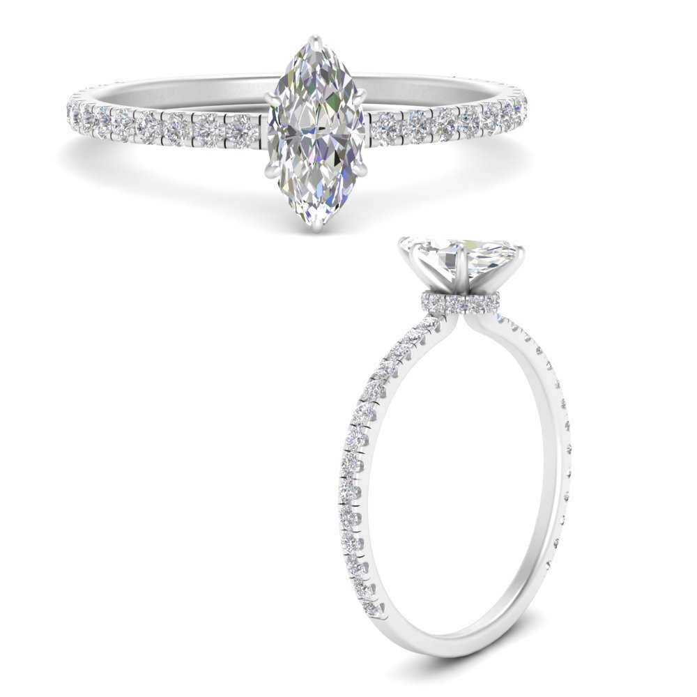 three-fourth-under-halo-marquise-cut-diamond-engagement-ring-in-FD9168MQRANGLE3-NL-WG