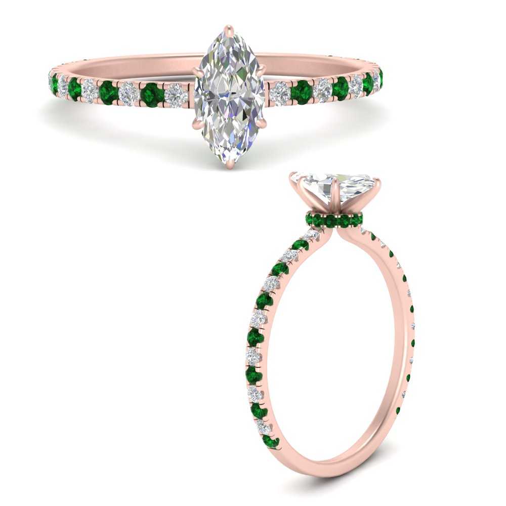 three-fourth-under-halo-marquise-cut-diamond-engagement-ring-with-emerald-in-FD9168MQRGEMGRANGLE3-NL-RG