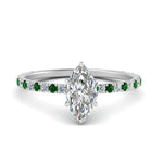 Load image into Gallery viewer, three-fourth-under-halo-marquise-cut-diamond-engagement-ring-with-emerald-in-FD9168MQRGEMGRANGLE3-NL-WG
