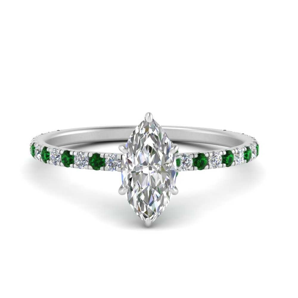 three-fourth-under-halo-marquise-cut-diamond-engagement-ring-with-emerald-in-FD9168MQRGEMGRANGLE3-NL-WG