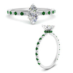 Load image into Gallery viewer, three-fourth-under-halo-marquise-cut-diamond-engagement-ring-with-emerald-in-FD9168MQRGEMGRANGLE3-NL-WG
