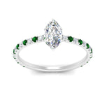 Load image into Gallery viewer, three-fourth-under-halo-marquise-cut-diamond-engagement-ring-with-emerald-in-FD9168MQRGEMGRANGLE3-NL-WG
