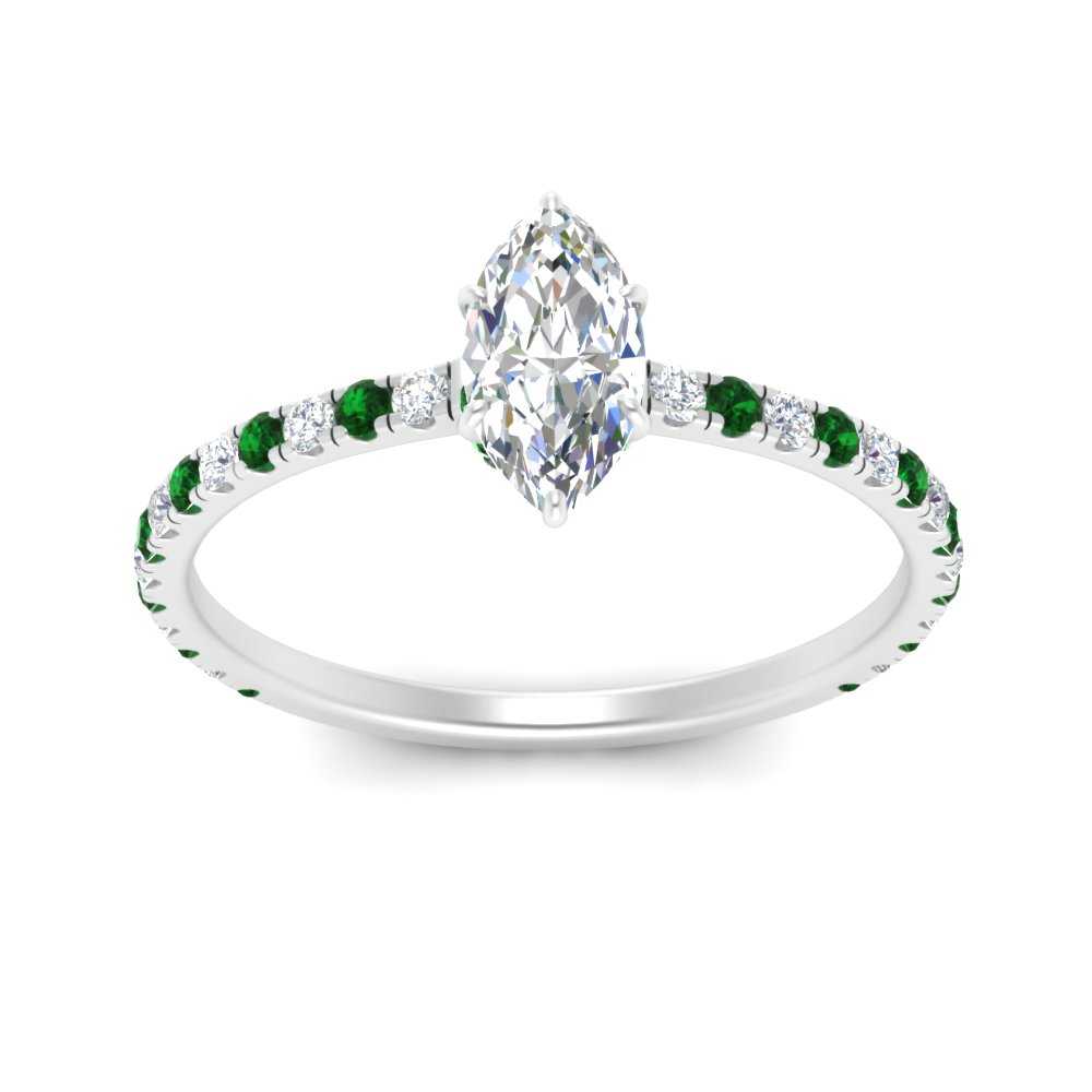 three-fourth-under-halo-marquise-cut-diamond-engagement-ring-with-emerald-in-FD9168MQRGEMGRANGLE3-NL-WG