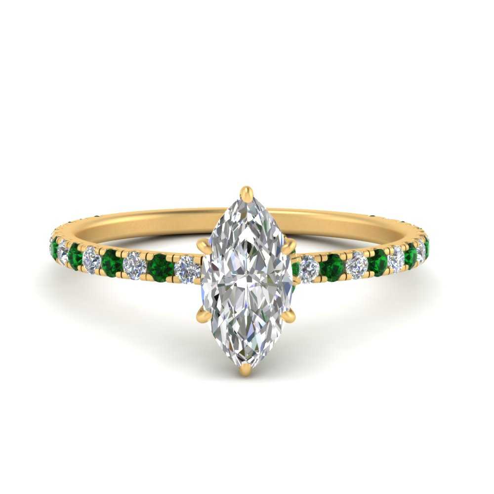 three-fourth-under-halo-marquise-cut-diamond-engagement-ring-with-emerald-in-FD9168MQRGEMGRANGLE3-NL-YG