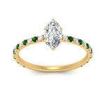 Load image into Gallery viewer, three-fourth-under-halo-marquise-cut-diamond-engagement-ring-with-emerald-in-FD9168MQRGEMGRANGLE3-NL-YG
