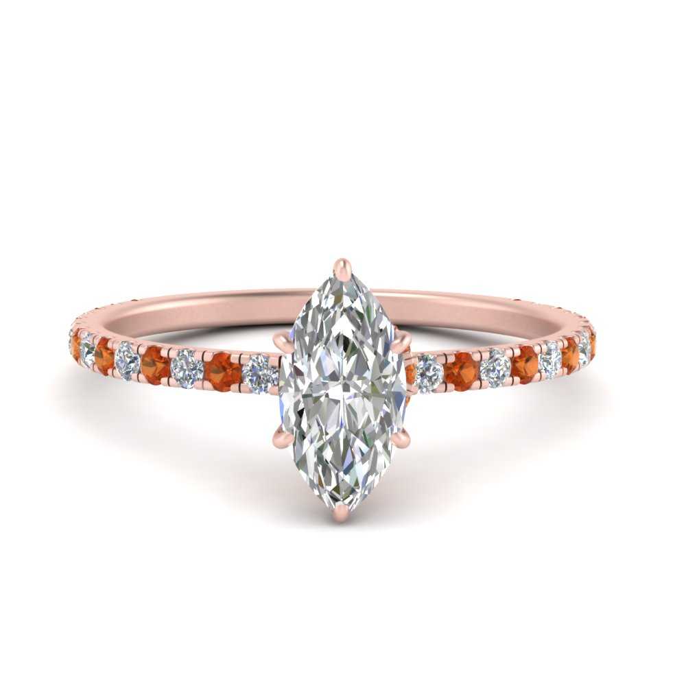 three-fourth-under-halo-marquise-cut-diamond-engagement-ring-with-orange-sapphire-in-FD9168MQRGSAORANGLE3-NL-RG