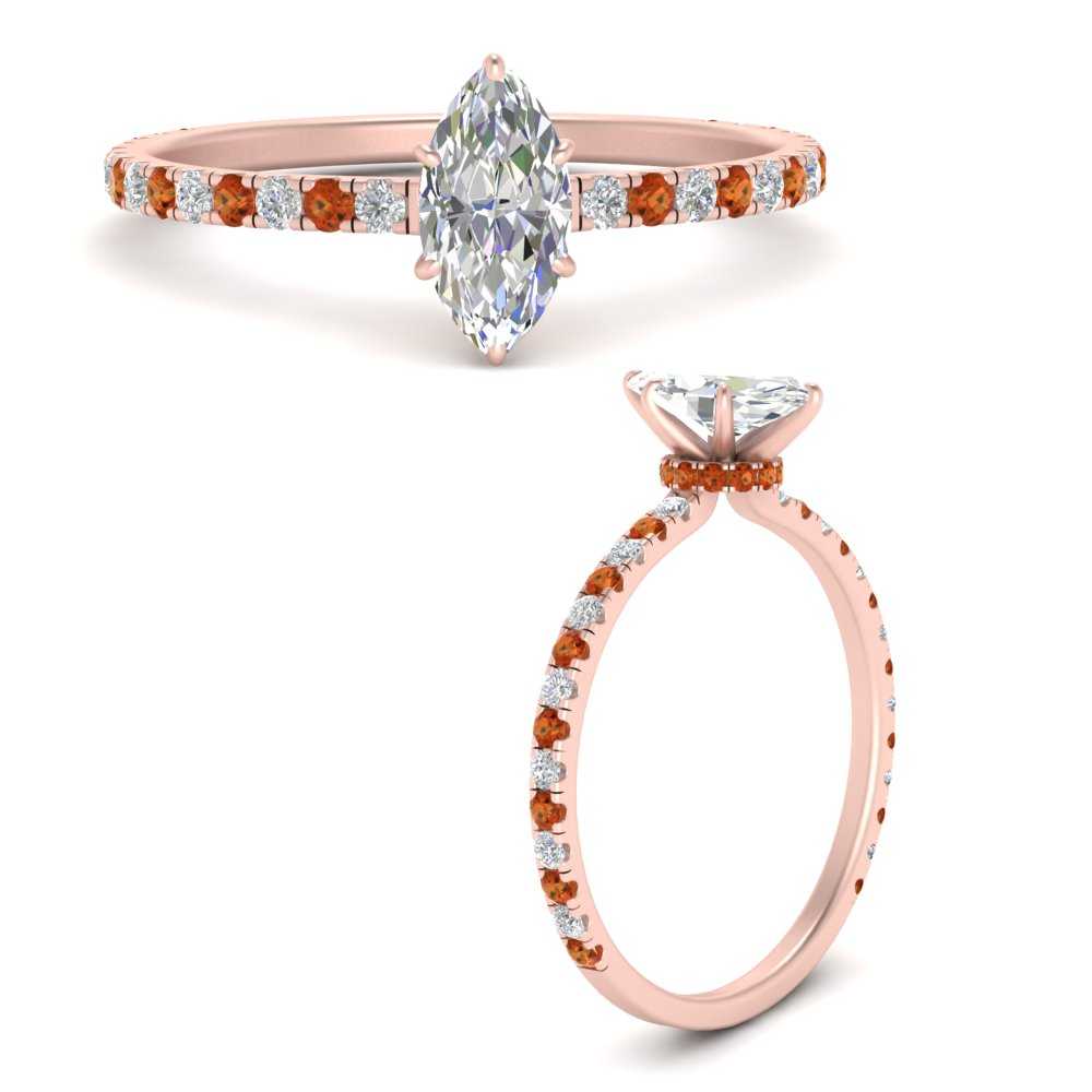 three-fourth-under-halo-marquise-cut-diamond-engagement-ring-with-orange-sapphire-in-FD9168MQRGSAORANGLE3-NL-RG