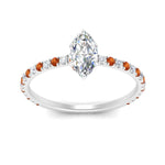 Load image into Gallery viewer, three-fourth-under-halo-marquise-cut-diamond-engagement-ring-with-orange-sapphire-in-FD9168MQRGSAORANGLE3-NL-WG
