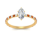 Load image into Gallery viewer, three-fourth-under-halo-marquise-cut-diamond-engagement-ring-with-orange-sapphire-in-FD9168MQRGSAORANGLE3-NL-YG
