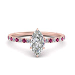 Load image into Gallery viewer, three-fourth-under-halo-marquise-cut-diamond-engagement-ring-with-pink-sapphire-in-FD9168MQRGSADRPIANGLE3-NL-RG
