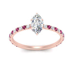 Load image into Gallery viewer, three-fourth-under-halo-marquise-cut-diamond-engagement-ring-with-pink-sapphire-in-FD9168MQRGSADRPIANGLE3-NL-RG
