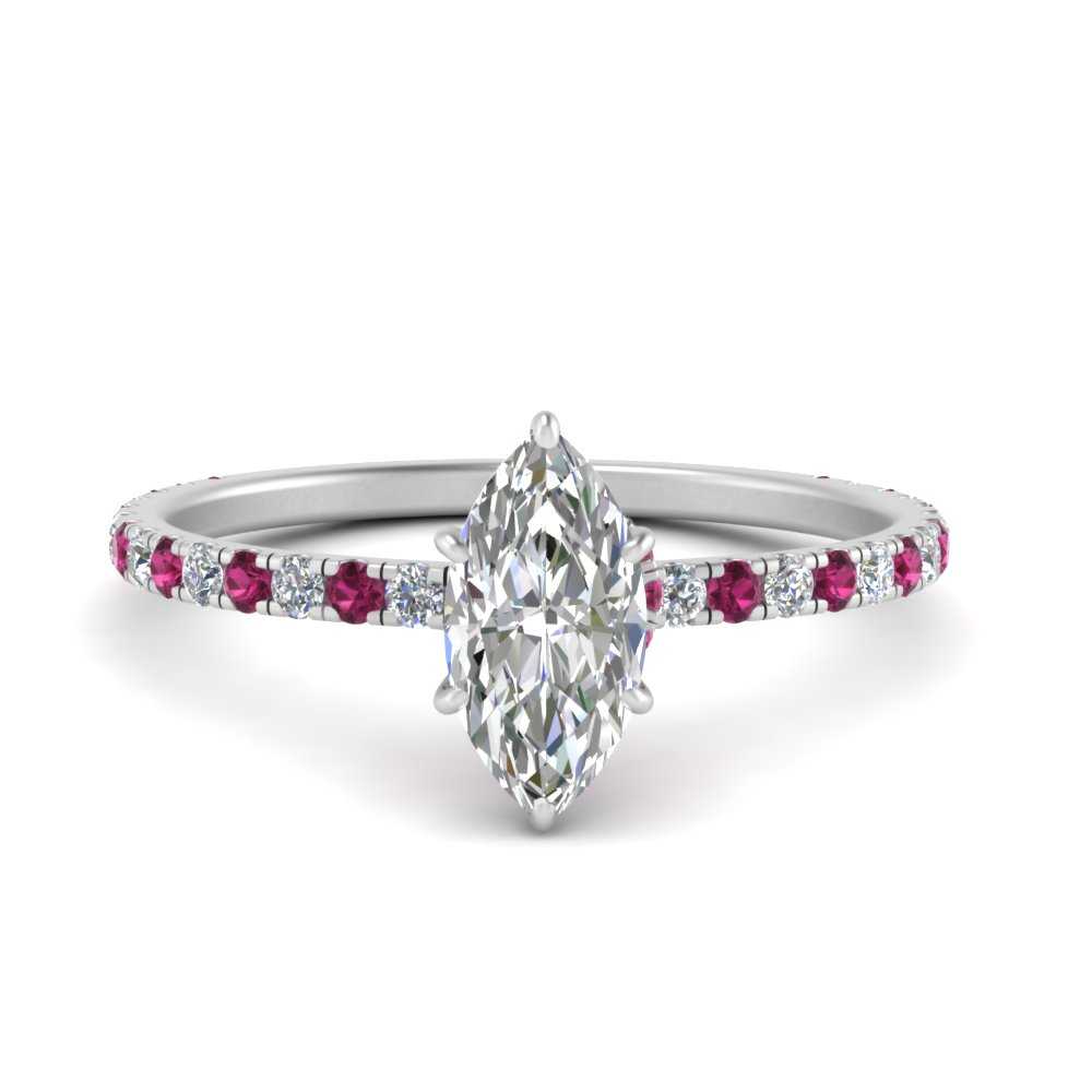 three-fourth-under-halo-marquise-cut-diamond-engagement-ring-with-pink-sapphire-in-FD9168MQRGSADRPIANGLE3-NL-WG