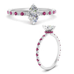 Load image into Gallery viewer, three-fourth-under-halo-marquise-cut-diamond-engagement-ring-with-pink-sapphire-in-FD9168MQRGSADRPIANGLE3-NL-WG
