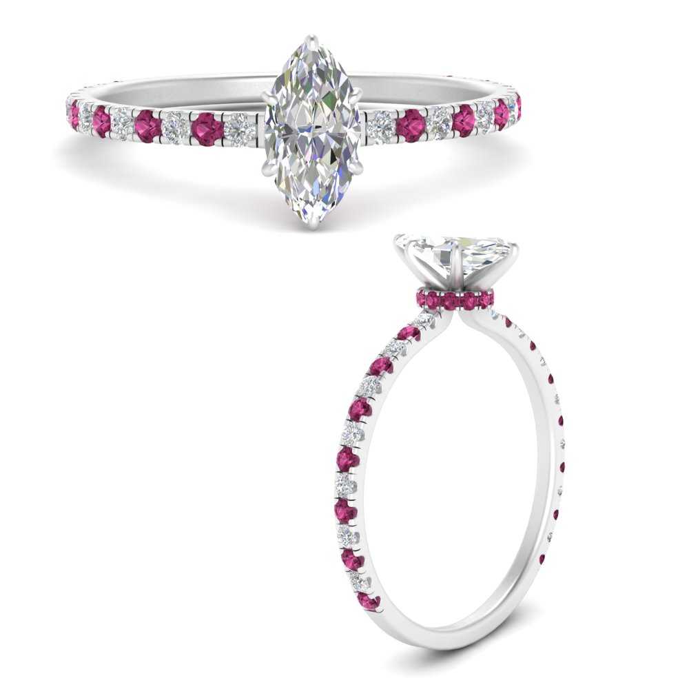 three-fourth-under-halo-marquise-cut-diamond-engagement-ring-with-pink-sapphire-in-FD9168MQRGSADRPIANGLE3-NL-WG