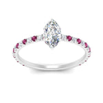 Load image into Gallery viewer, three-fourth-under-halo-marquise-cut-diamond-engagement-ring-with-pink-sapphire-in-FD9168MQRGSADRPIANGLE3-NL-WG
