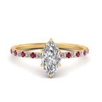 Load image into Gallery viewer, three-fourth-under-halo-marquise-cut-diamond-engagement-ring-with-pink-sapphire-in-FD9168MQRGSADRPIANGLE3-NL-YG
