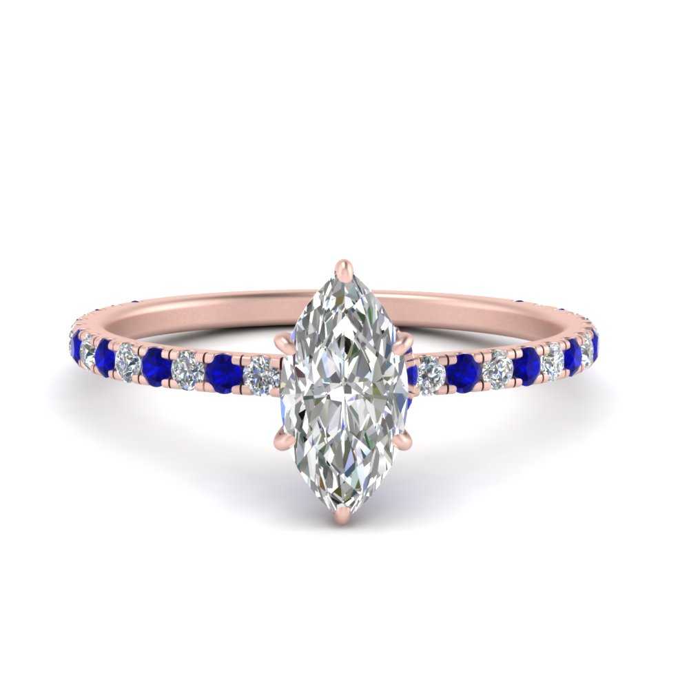 three-fourth-under-halo-marquise-cut-diamond-engagement-ring-with-sapphire-in-FD9168MQRGSABLANGLE3-NL-RG