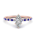 Load image into Gallery viewer, three-fourth-under-halo-marquise-cut-diamond-engagement-ring-with-sapphire-in-FD9168MQRGSABLANGLE3-NL-RG

