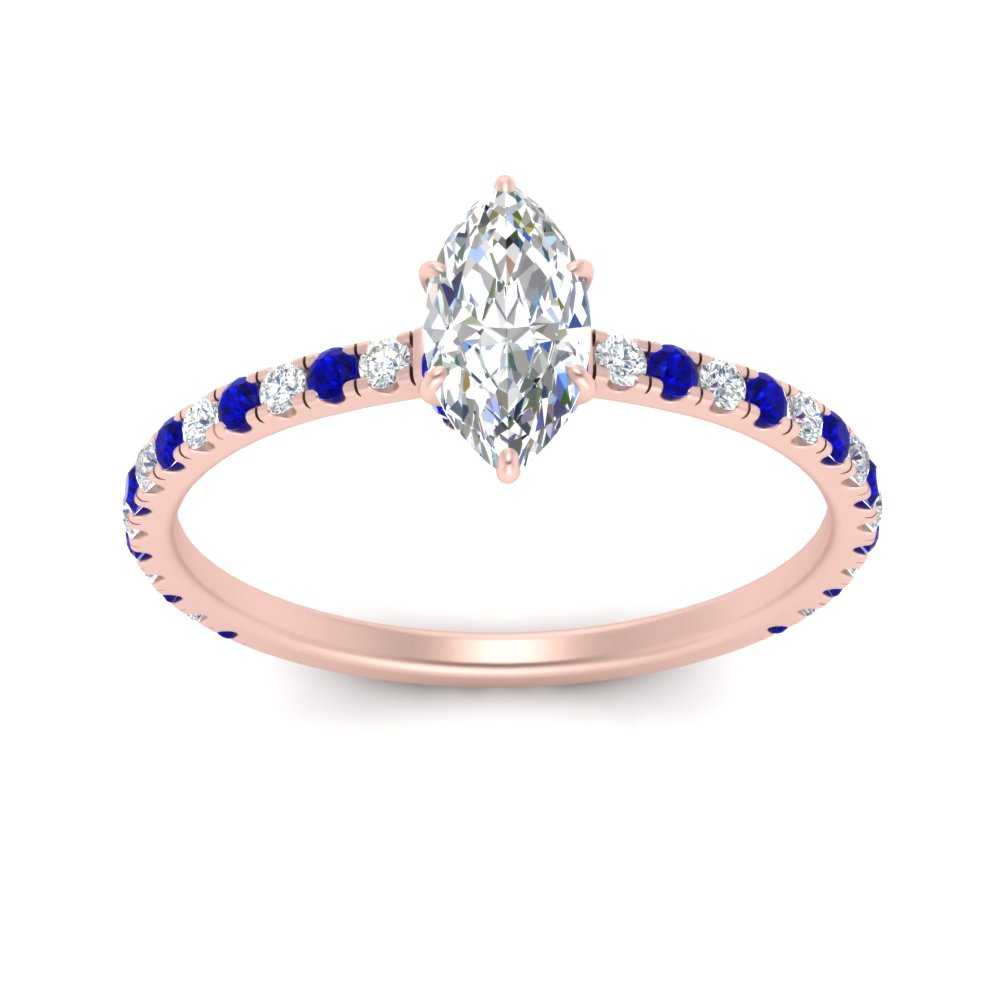 three-fourth-under-halo-marquise-cut-diamond-engagement-ring-with-sapphire-in-FD9168MQRGSABLANGLE3-NL-RG