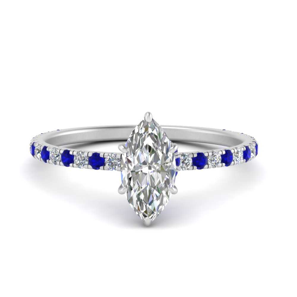 three-fourth-under-halo-marquise-cut-diamond-engagement-ring-with-sapphire-in-FD9168MQRGSABLANGLE3-NL-WG