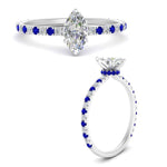 Load image into Gallery viewer, three-fourth-under-halo-marquise-cut-diamond-engagement-ring-with-sapphire-in-FD9168MQRGSABLANGLE3-NL-WG

