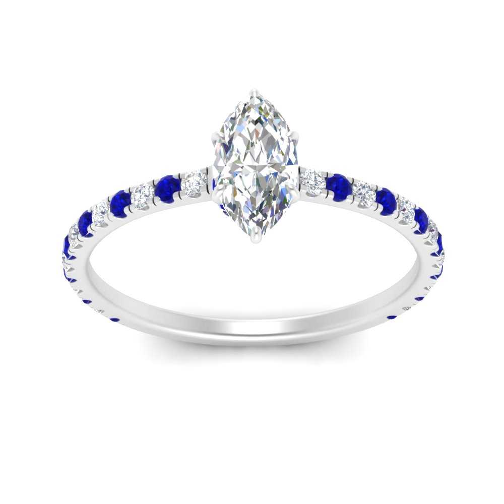 three-fourth-under-halo-marquise-cut-diamond-engagement-ring-with-sapphire-in-FD9168MQRGSABLANGLE3-NL-WG