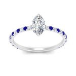 Load image into Gallery viewer, three-fourth-under-halo-marquise-cut-diamond-engagement-ring-with-sapphire-in-FD9168MQRGSABLANGLE3-NL-WG
