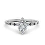 Load image into Gallery viewer, three-fourth-under-halo-marquise-cut-engagement-ring-with-black-diamond-in-FD9168MQRGBLACKANGLE3-NL-WG
