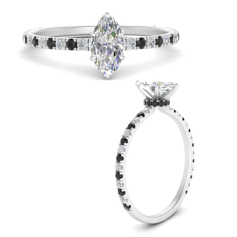three-fourth-under-halo-marquise-cut-engagement-ring-with-black-diamond-in-FD9168MQRGBLACKANGLE3-NL-WG