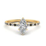 Load image into Gallery viewer, three-fourth-under-halo-marquise-cut-engagement-ring-with-black-diamond-in-FD9168MQRGBLACKANGLE3-NL-YG
