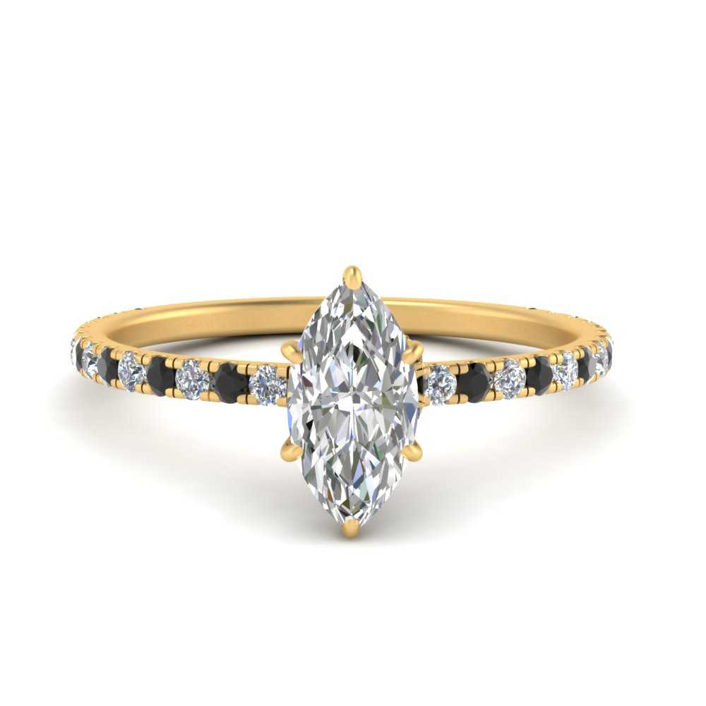 three-fourth-under-halo-marquise-cut-engagement-ring-with-black-diamond-in-FD9168MQRGBLACKANGLE3-NL-YG
