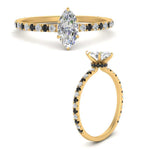 Load image into Gallery viewer, three-fourth-under-halo-marquise-cut-engagement-ring-with-black-diamond-in-FD9168MQRGBLACKANGLE3-NL-YG
