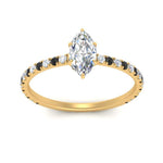 Load image into Gallery viewer, three-fourth-under-halo-marquise-cut-engagement-ring-with-black-diamond-in-FD9168MQRGBLACKANGLE3-NL-YG
