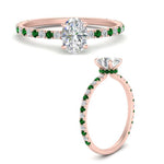 Load image into Gallery viewer, three-fourth-under-halo-oval-shaped-diamond-engagement-ring-with-emerald-in-FD9168OVRGEMGRANGLE3-NL-RG
