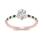 Load image into Gallery viewer, three-fourth-under-halo-oval-shaped-diamond-engagement-ring-with-emerald-in-FD9168OVRGEMGRANGLE3-NL-RG
