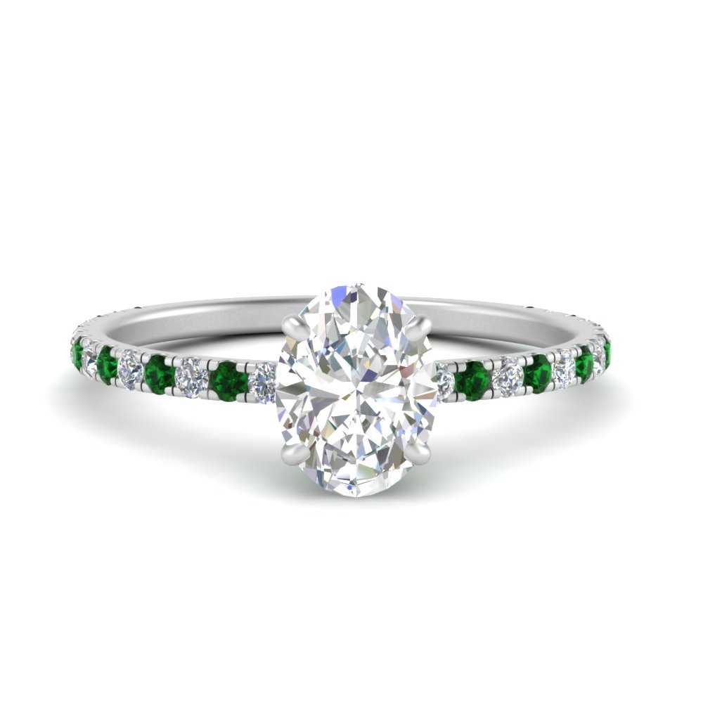 three-fourth-under-halo-oval-shaped-diamond-engagement-ring-with-emerald-in-FD9168OVRGEMGRANGLE3-NL-WG