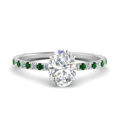 three-fourth-under-halo-oval-shaped-diamond-engagement-ring-with-emerald-in-FD9168OVRGEMGRANGLE3-NL-WG
