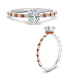 Load image into Gallery viewer, three-fourth-under-halo-oval-shaped-diamond-engagement-ring-with-orange-sapphire-in-FD9168OVRGSAORANGLE3-NL-WG
