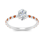 Load image into Gallery viewer, three-fourth-under-halo-oval-shaped-diamond-engagement-ring-with-orange-sapphire-in-FD9168OVRGSAORANGLE3-NL-WG
