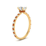 Load image into Gallery viewer, three-fourth-under-halo-oval-shaped-diamond-engagement-ring-with-orange-sapphire-in-FD9168OVRGSAORANGLE3-NL-YG
