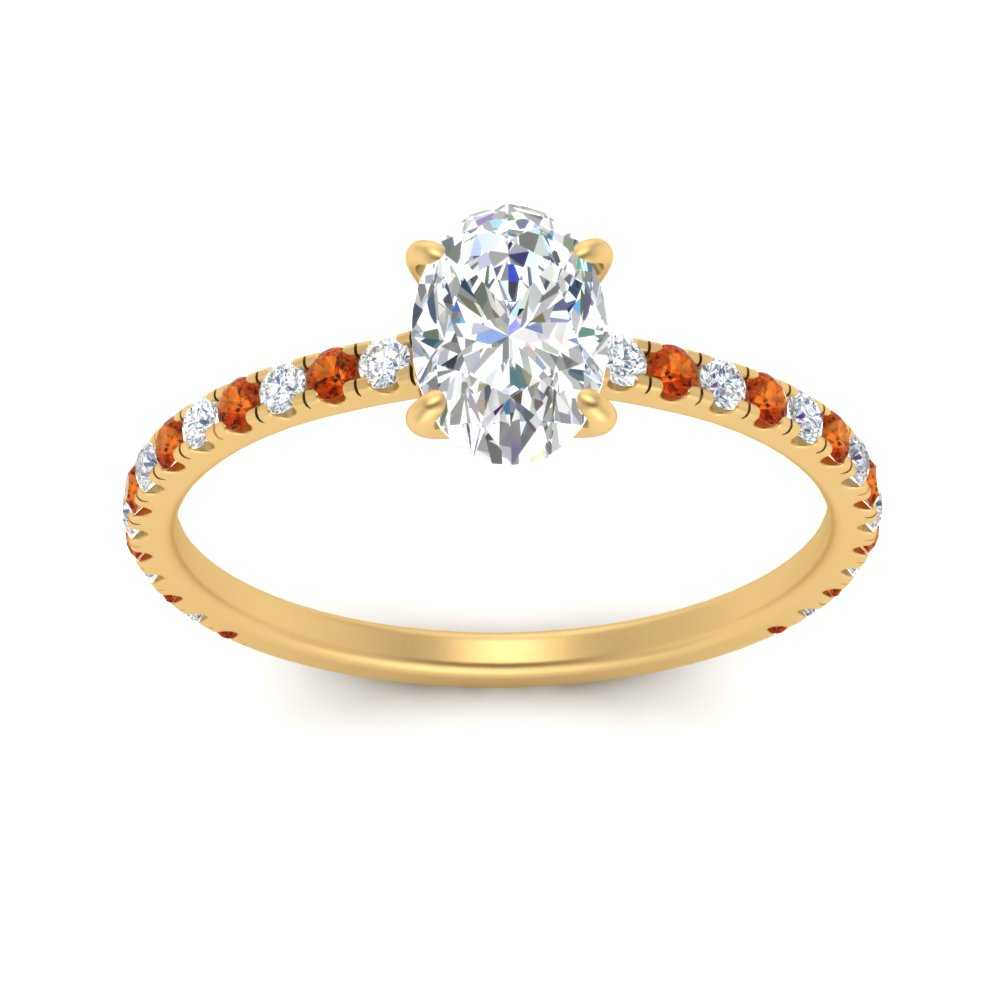 three-fourth-under-halo-oval-shaped-diamond-engagement-ring-with-orange-sapphire-in-FD9168OVRGSAORANGLE3-NL-YG