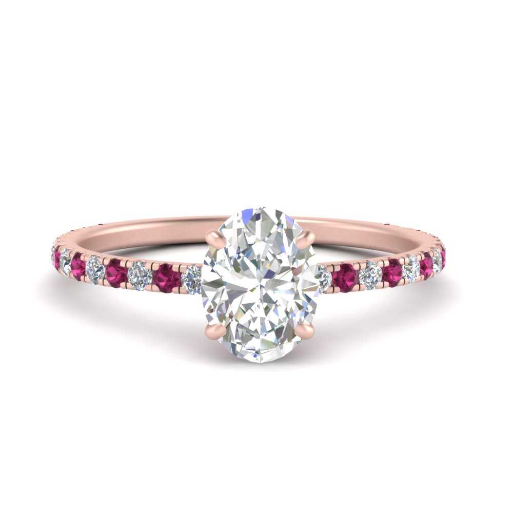 three-fourth-under-halo-oval-shaped-diamond-engagement-ring-with-pink-sapphire-in-FD9168OVRGSADRPIANGLE3-NL-RG