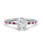 Load image into Gallery viewer, three-fourth-under-halo-oval-shaped-diamond-engagement-ring-with-pink-sapphire-in-FD9168OVRGSADRPIANGLE3-NL-WG
