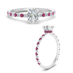 Load image into Gallery viewer, three-fourth-under-halo-oval-shaped-diamond-engagement-ring-with-pink-sapphire-in-FD9168OVRGSADRPIANGLE3-NL-WG
