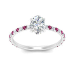 Load image into Gallery viewer, three-fourth-under-halo-oval-shaped-diamond-engagement-ring-with-pink-sapphire-in-FD9168OVRGSADRPIANGLE3-NL-WG

