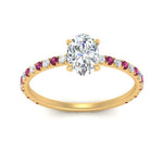 Load image into Gallery viewer, three-fourth-under-halo-oval-shaped-diamond-engagement-ring-with-pink-sapphire-in-FD9168OVRGSADRPIANGLE3-NL-YG
