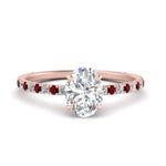 Load image into Gallery viewer, three-fourth-under-halo-oval-shaped-diamond-engagement-ring-with-ruby-in-FD9168OVRGRUDRANGLE3-NL-RG
